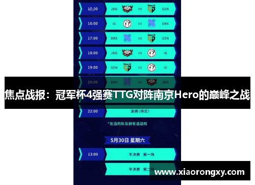 焦点战报：冠军杯4强赛TTG对阵南京Hero的巅峰之战